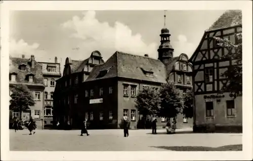 Ak Ronneburg in Thüringen, Am Rathaus, Fachwerkhaus