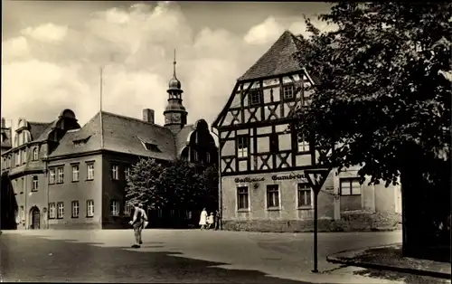 Ak Ronneburg in Thüringen, Gasthaus Gambrinus am Markt