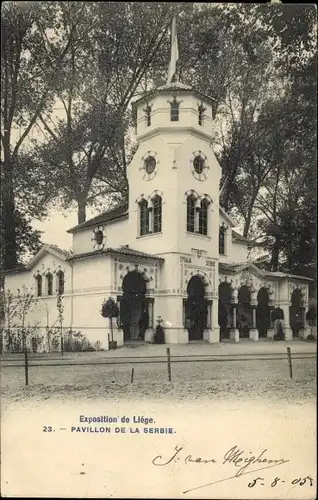 Ak Liége, Weltausstellung 1905, Pavillon de la Serbie