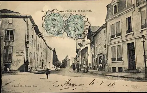 Ak Rambervillers Vosges, le Faubourg de Lunéville