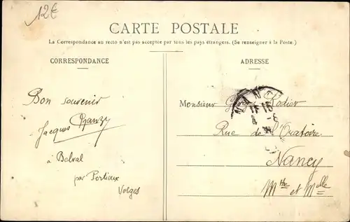 Ak Portieux Vosges, Grande Rue