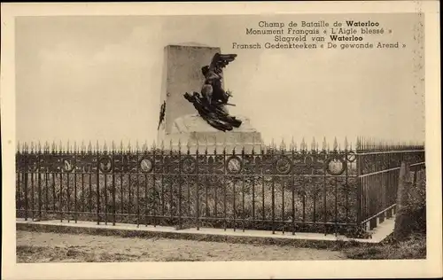Ak Champ de Bataille de Waterloo, Monument Francais