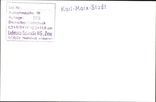 Foto Ak Karl Marx Stadt Chemnitz in Sachsen, Gebäude, Straßenbahn