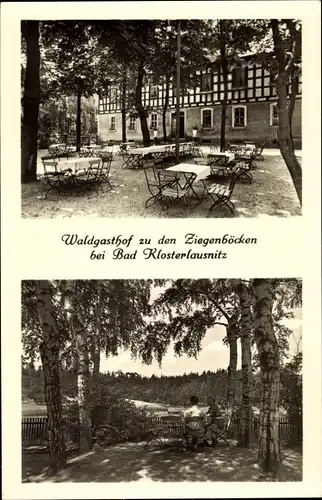 Ak Bad Klosterlausnitz in Thüringen, Waldgasthof zu den Ziegenböcken, Außenansichten