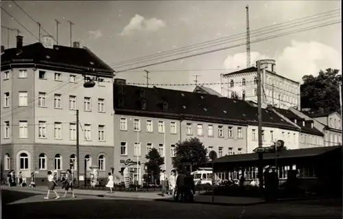 Ak Schleiz im Vogtland Thüringen, Straßenpartie beim Bahnhof