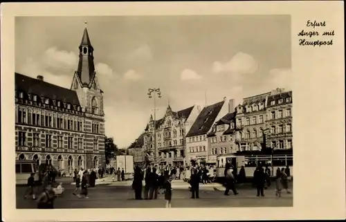 Ak Erfurt in Thüringen, Anger mit Hauptpost