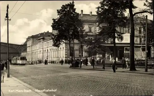 Ak Karl Marx Stadt Chemnitz in Sachsen, Hauptbahnhof