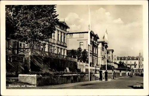 Ak Ostseebad Zinnowitz auf Usedom, Straßenpartie