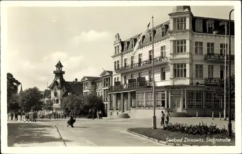 Ak Ostseebad Zinnowitz auf Usedom, Stalinstraße