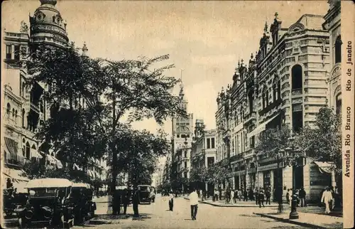 Ak Rio de Janeiro Brasilien, Avenida Rio Branco