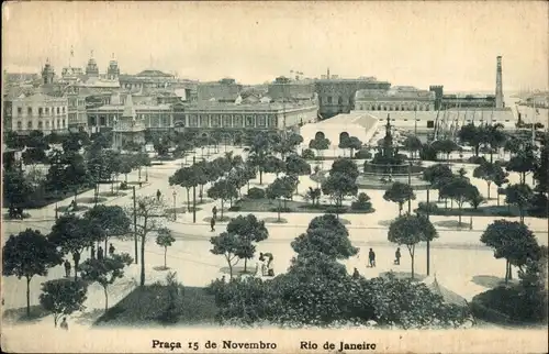 Ak Rio de Janeiro Brasilien, Praca 15 de Novembro