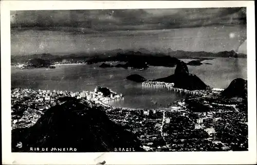 Ak Rio de Janeiro Brasilien, Panorama bei Nacht