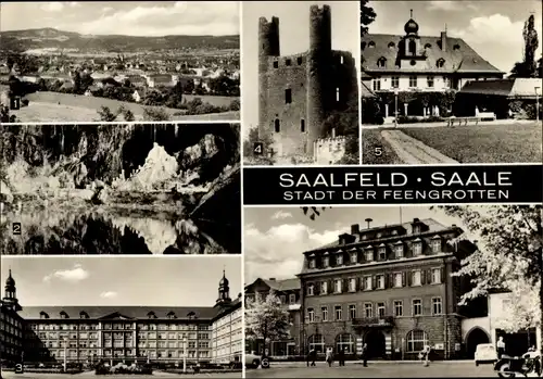 Ak Saalfeld an der Saale Thüringen, Feengrotten, Der Hohe Schwarm, Haus der Gewerkschaften