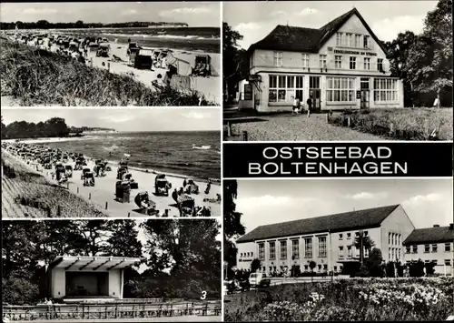 Ak Ostseebad Boltenhagen, Freilichtbühne, FDGB-Erholungsheim Am Strand und Fritz Reuter, Strand