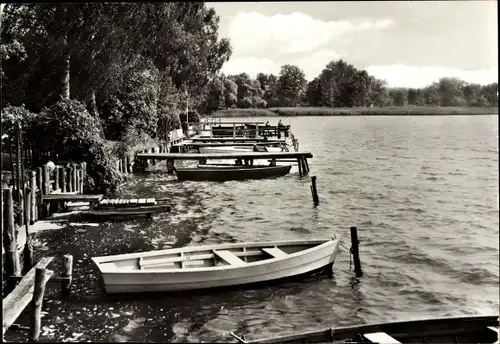 Ak Teupitz in der Mark, Am Teupitzsee, Boote