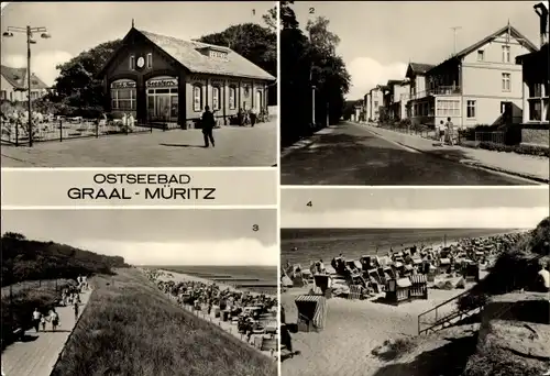 Ak Ostseebad Graal Müritz, Milchbar Seestern, Rosa-Luxemburg-Straße, Strand