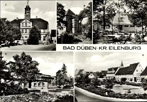 Ak Bad Düben an der Mulde Sachsen, Markt mit Rathaus, Platz der Jugend, Eisenmoorbad