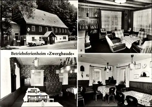 Ak Seyde Hermsdorf im Erzgebirge, Betriebsferienheim Zwergbaude, Klubraum, Speiseraum, Inneres