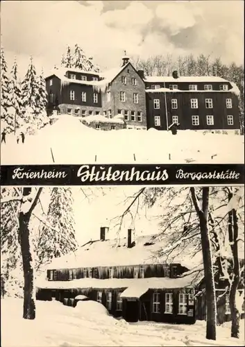 Ak Vesser Suhl in Thüringen, Ferien und Berggaststätte Stutenhaus der Carl-Zeiss-Stiftung, Winter