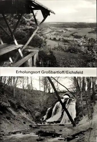 Ak Großbartloff im Eichsfeld Thüringen, Blick vom Schimberg, Wasserfall