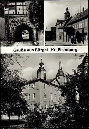 Ak Bürgel in Thüringen, Badertor, Eisenberger Straße, Rathaus