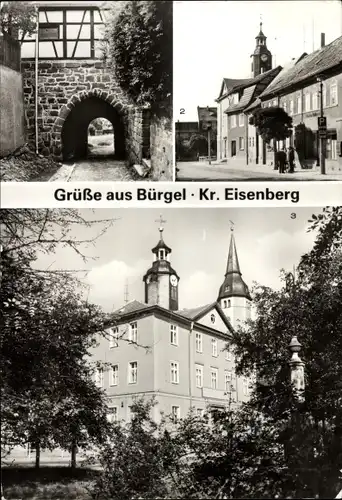 Ak Bürgel in Thüringen, Badertor, Eisenberger Straße, Rathaus