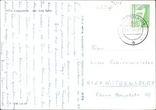 Ak Bad Lobenstein in Thüringen, Der alte Turm