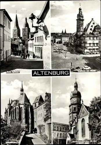 Ak Altenburg in Thüringen, Rathaus am Markt, Schlosskirche