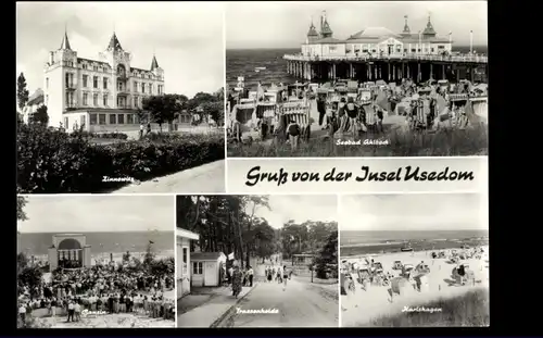 Ak Insel Usedom, Seebad Ahlbeck, Zinnowitz