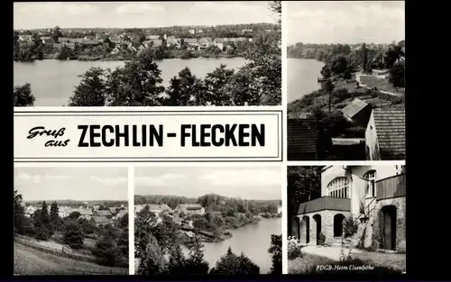 Ak Flecken Zechlin Rheinsberg in der Mark, FDGB-Heim Eisenhöhe, Panorama vom Ort