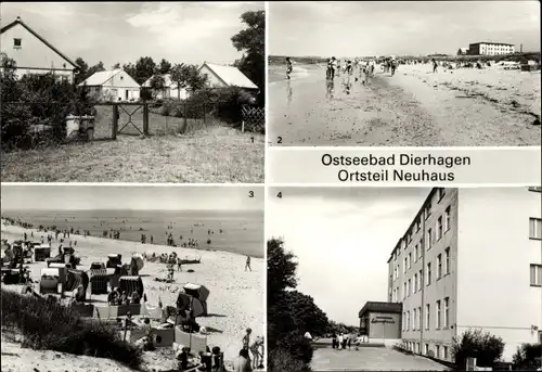 Ak Neuhaus Dierhagen an der Ostsee, Betriebsferienhäuser, Erholungsheim Lebensfreude, Strand