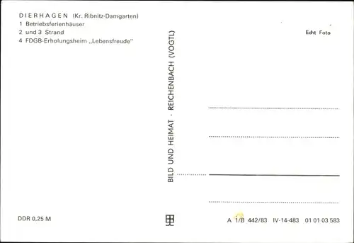 Ak Neuhaus Dierhagen an der Ostsee, Betriebsferienhäuser, Erholungsheim Lebensfreude, Strand