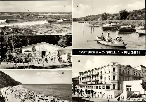 Ak Ostseebad Sellin auf Rügen, An der Ostsee, Ferienlager Otto Buchwitz, Am Sellinersee, Strand