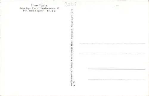 Ak Braunlage im Oberharz, Haus Paula, Harzburger Straße 18