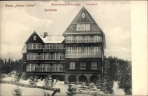 Ak Braunlage im Oberharz, Haus Anna Liese, Dorfseite, Winter