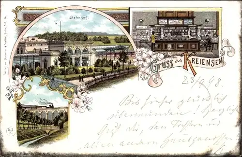 Litho Kreiensen Einbeck in Niedersachsen, Bahnhof, Handlung, Eisenbahnbrücke