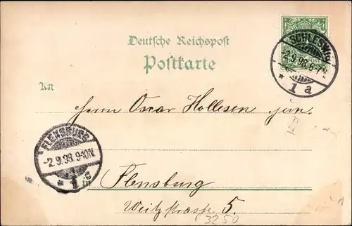 Litho Hameln in Niedersachsen, Gesamtansicht, Turm, Rattenfänger von Hameln