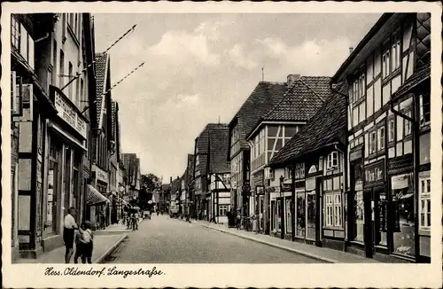 Ak Hessisch Oldendorf an der Weser, Langestraße, Geschäfte