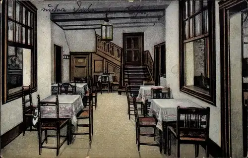 Ak Hameln an der Weser Niedersachsen, Konditorei Café Rattenfängerhaus, Diele