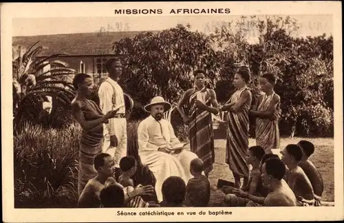 Ak African Missions, Katechistische Sitzung im Hinblick auf das bepreme, Missionar