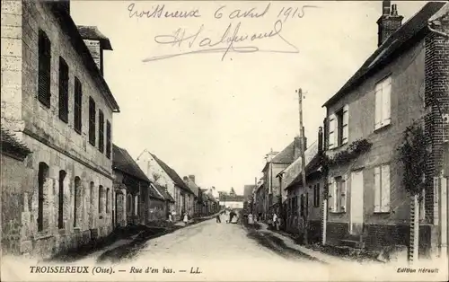 Ak Troissereux Oise, Rue d'en bas
