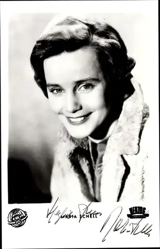 Ak Schauspielerin Maria Schell, Portrait, Autogramm