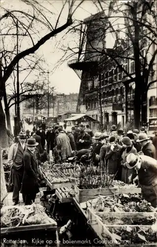 Ak Rotterdam Südholland Niederlande, Goudschesingel, Kijkje op de bollenmarkt