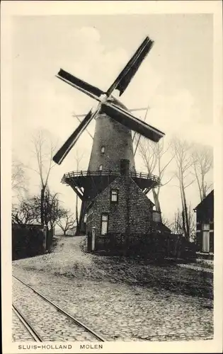 Ak Sluis Zeeland Niederlande, Molen
