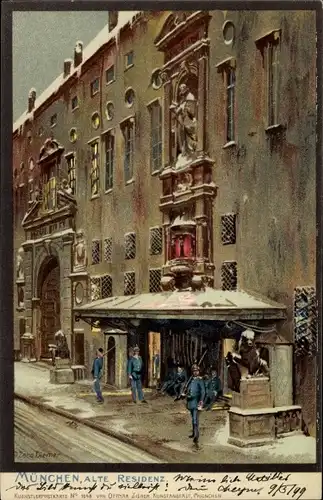 Glitzer Künstler Litho Diemer, Zeno, München Bayern, Alte Residenz