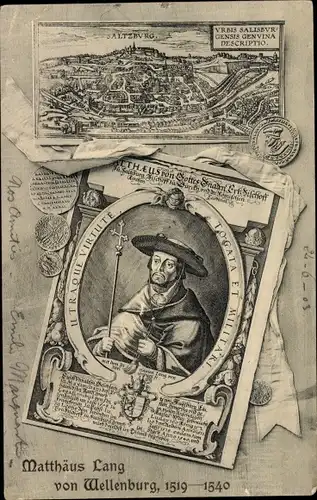 Ak Salzburg in Österreich, Erzbischof und Kardinal Matthäus Lang von Wellenburg