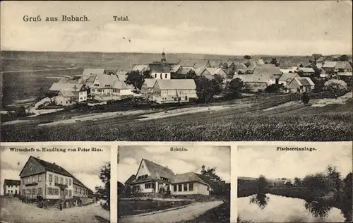 Ak Bubach im Hunsrück, Gesamtansicht, Wirtschaft, Handlung, Schule, Fischereianlage
