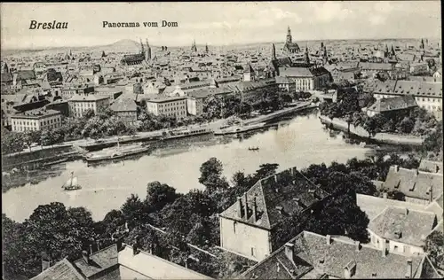 Ak Wrocław Breslau Schlesien, Panorama vom Dom aus