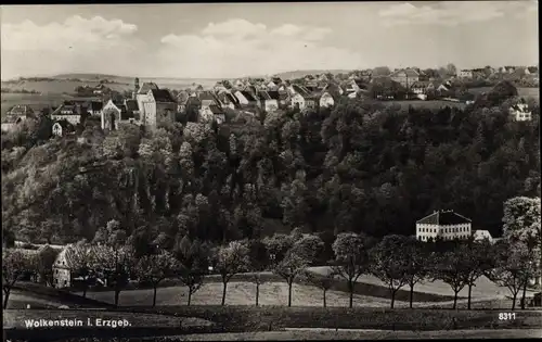 Ak Wolkenstein im Erzgebirge, Blick auf Ortschaft und Umgebung