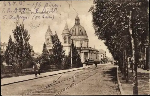 Ak Warszawa Warschau Polen, Kosciol Sw. Aleksandra